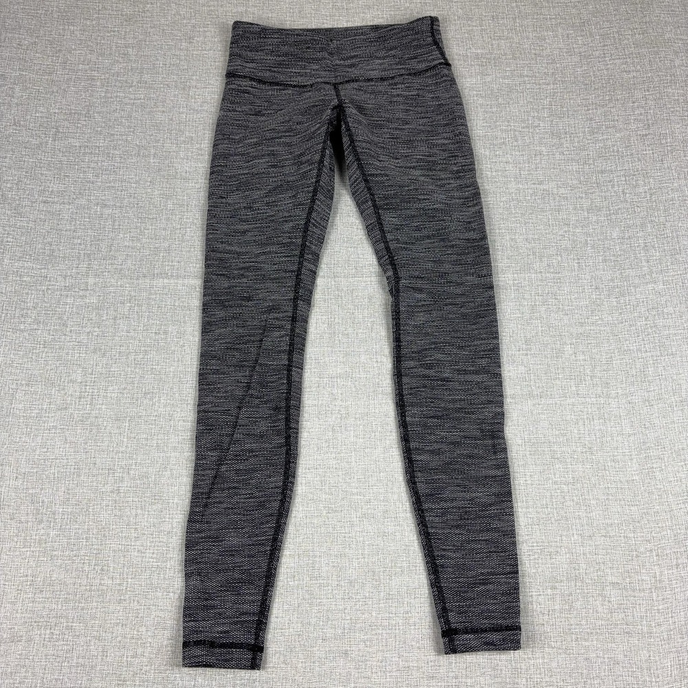 Lululemon Leggings Womens 4 Gray Ankle Knit Yoga Pants Athletic Gym Stretch